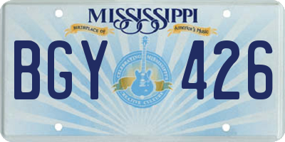 MS license plate BGY426