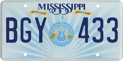 MS license plate BGY433