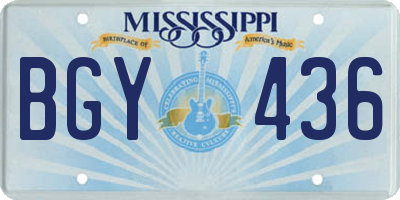 MS license plate BGY436