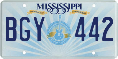 MS license plate BGY442