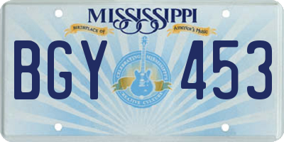 MS license plate BGY453