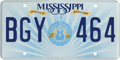 MS license plate BGY464