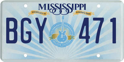 MS license plate BGY471