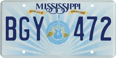 MS license plate BGY472