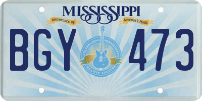 MS license plate BGY473