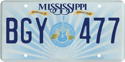 MS license plate BGY477