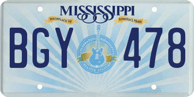 MS license plate BGY478
