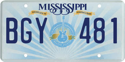 MS license plate BGY481