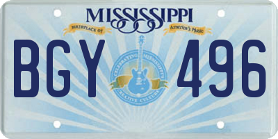 MS license plate BGY496