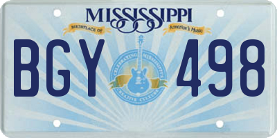 MS license plate BGY498
