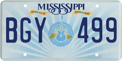 MS license plate BGY499