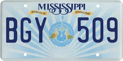 MS license plate BGY509