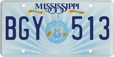 MS license plate BGY513