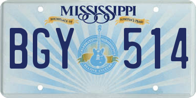 MS license plate BGY514