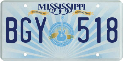 MS license plate BGY518