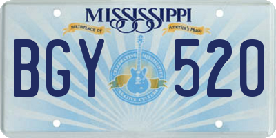 MS license plate BGY520