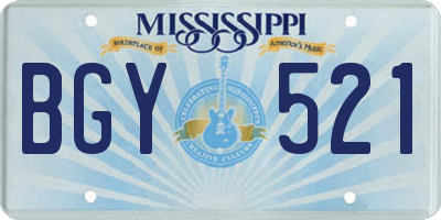 MS license plate BGY521