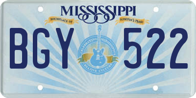 MS license plate BGY522