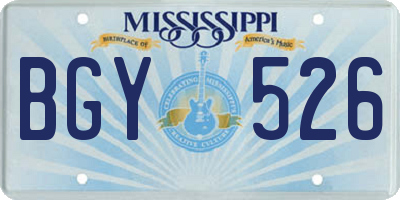 MS license plate BGY526