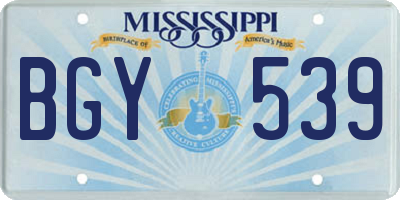 MS license plate BGY539