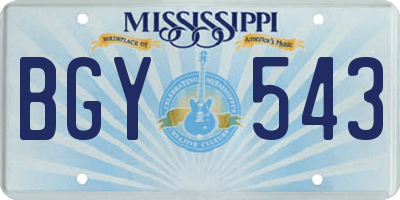 MS license plate BGY543
