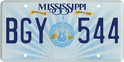 MS license plate BGY544