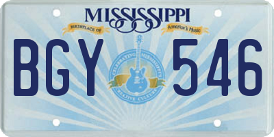 MS license plate BGY546