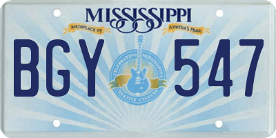 MS license plate BGY547