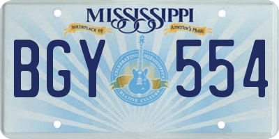 MS license plate BGY554