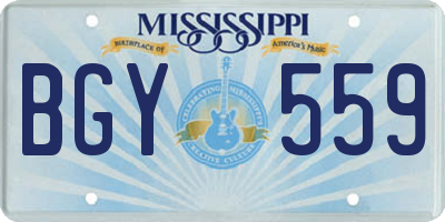 MS license plate BGY559
