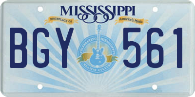 MS license plate BGY561