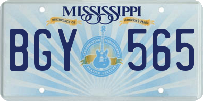 MS license plate BGY565