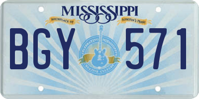 MS license plate BGY571