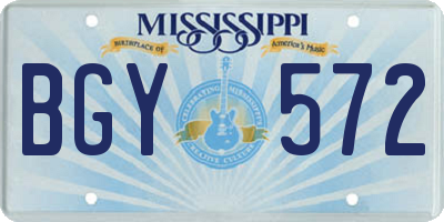 MS license plate BGY572