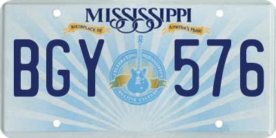 MS license plate BGY576