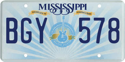 MS license plate BGY578