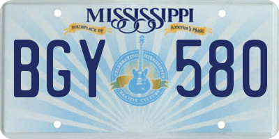 MS license plate BGY580