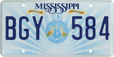 MS license plate BGY584