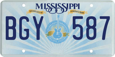 MS license plate BGY587