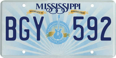 MS license plate BGY592
