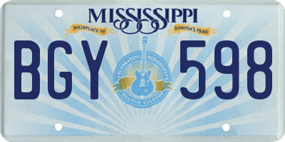 MS license plate BGY598