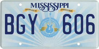 MS license plate BGY606