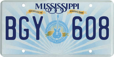 MS license plate BGY608