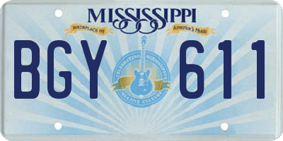 MS license plate BGY611