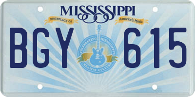 MS license plate BGY615