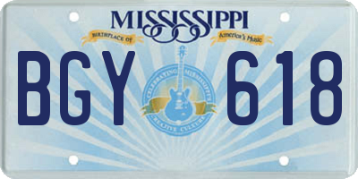MS license plate BGY618