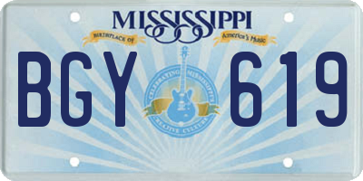 MS license plate BGY619