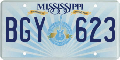 MS license plate BGY623