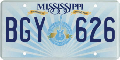 MS license plate BGY626