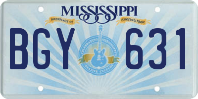 MS license plate BGY631